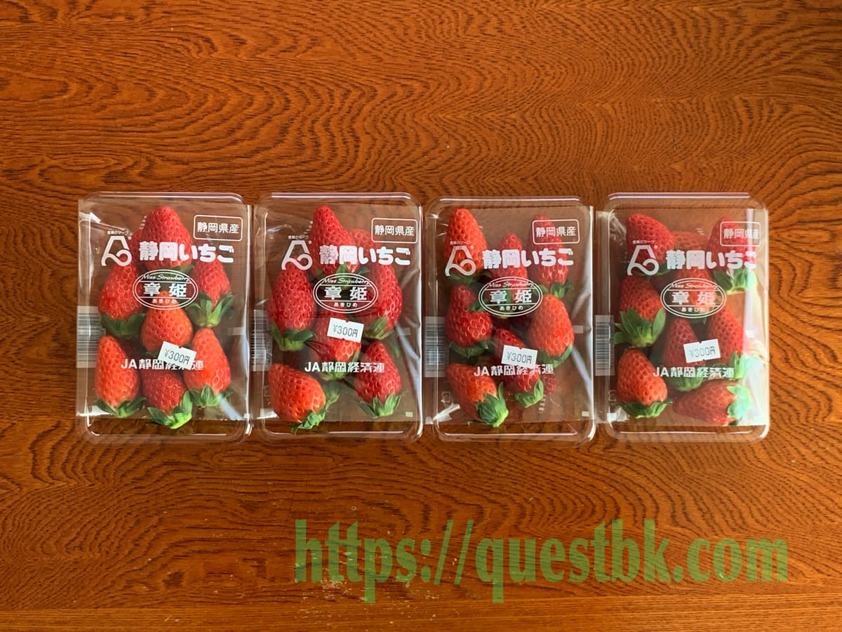 2024年の久能の石垣いちご、これはあきひめ