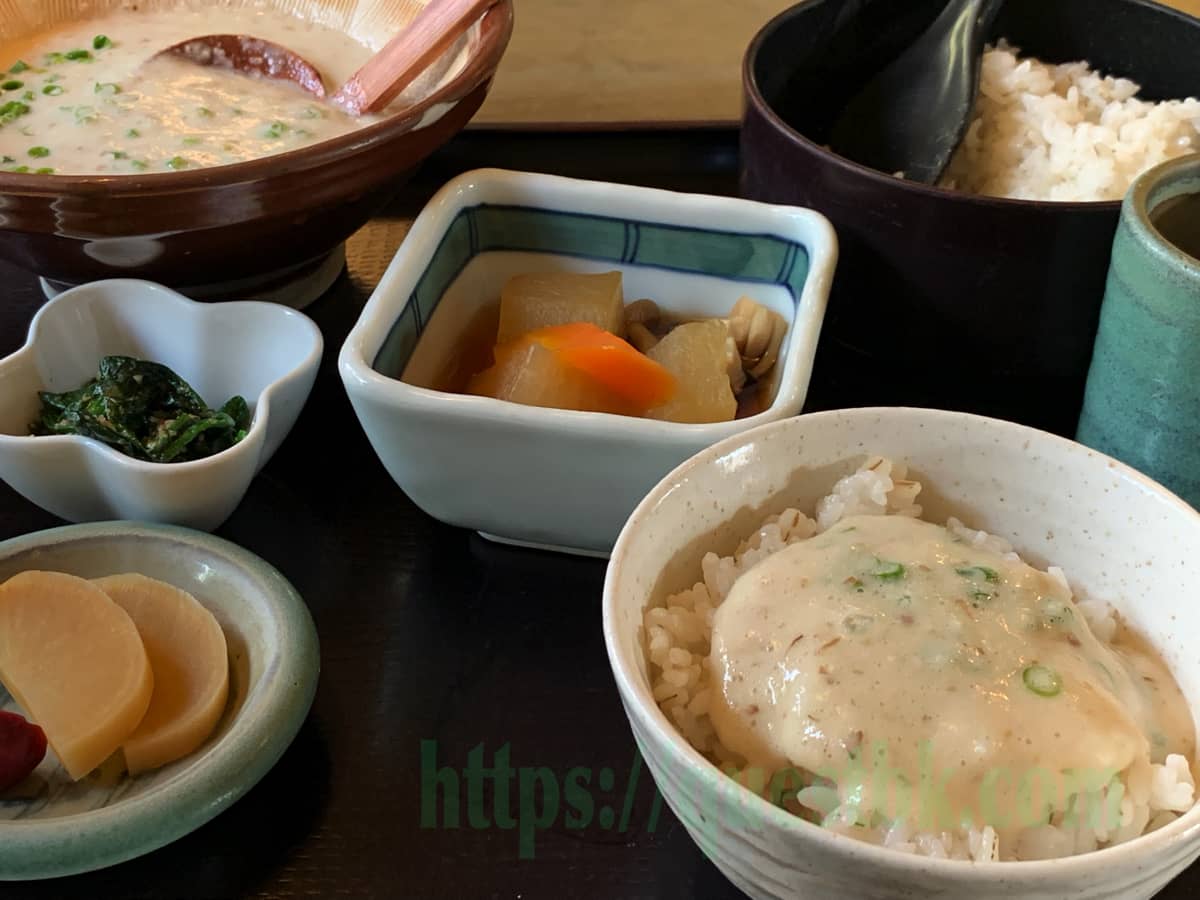静岡市の駿府匠宿近くにある満里古茶屋のおなかいっぱいになる麦とろ定食